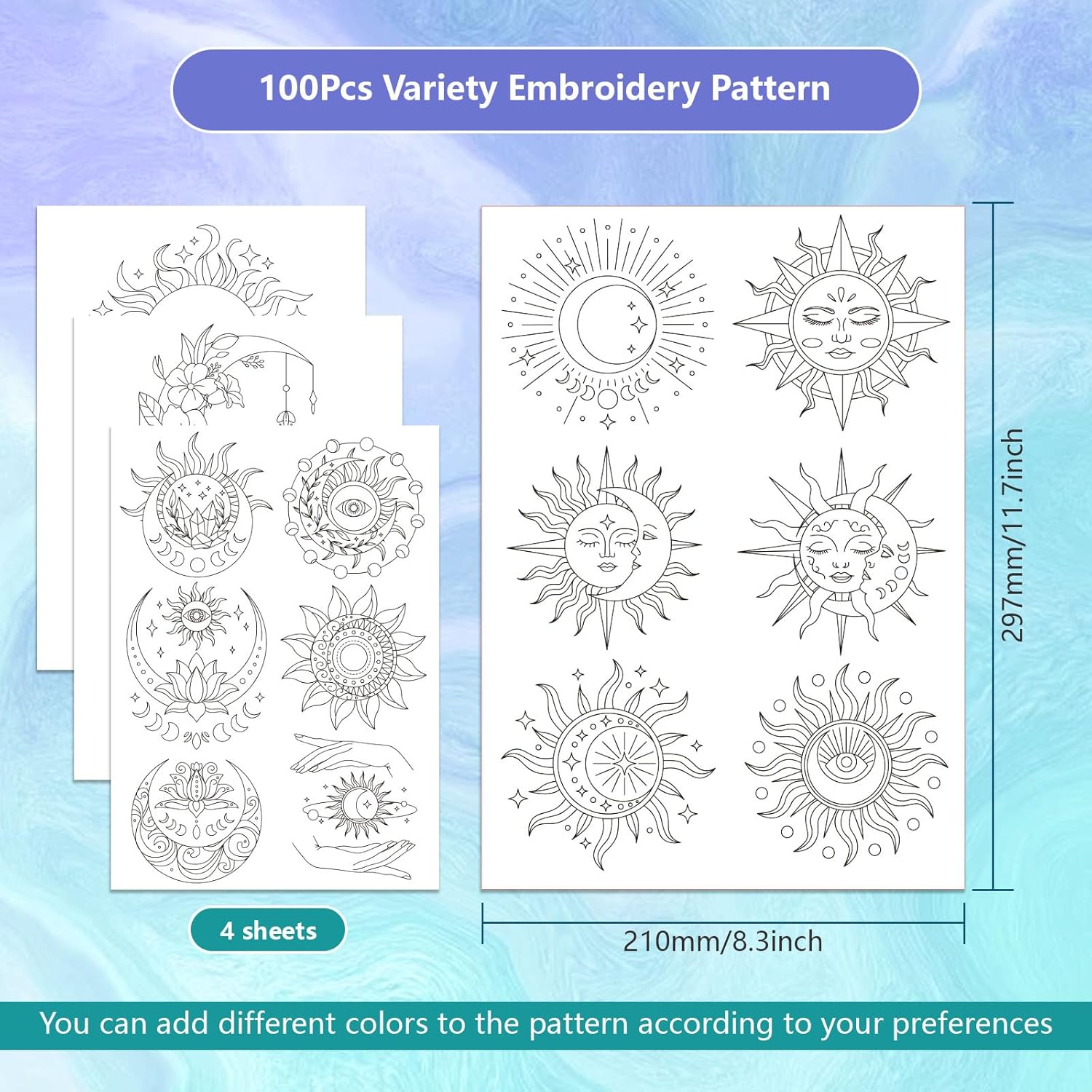 Sun Moon Pattern Water Soluble - Embroidery Stabilizer Backing 评论和价格